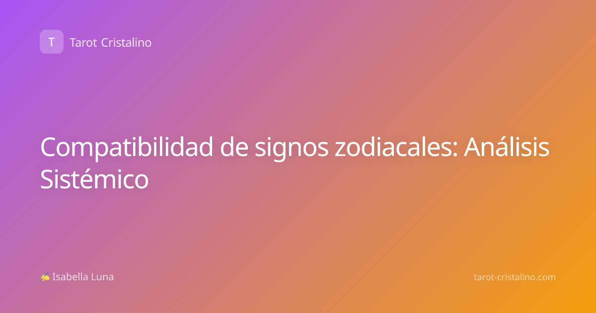 Compatibilidad de signos zodiacales: Análisis Sistémico